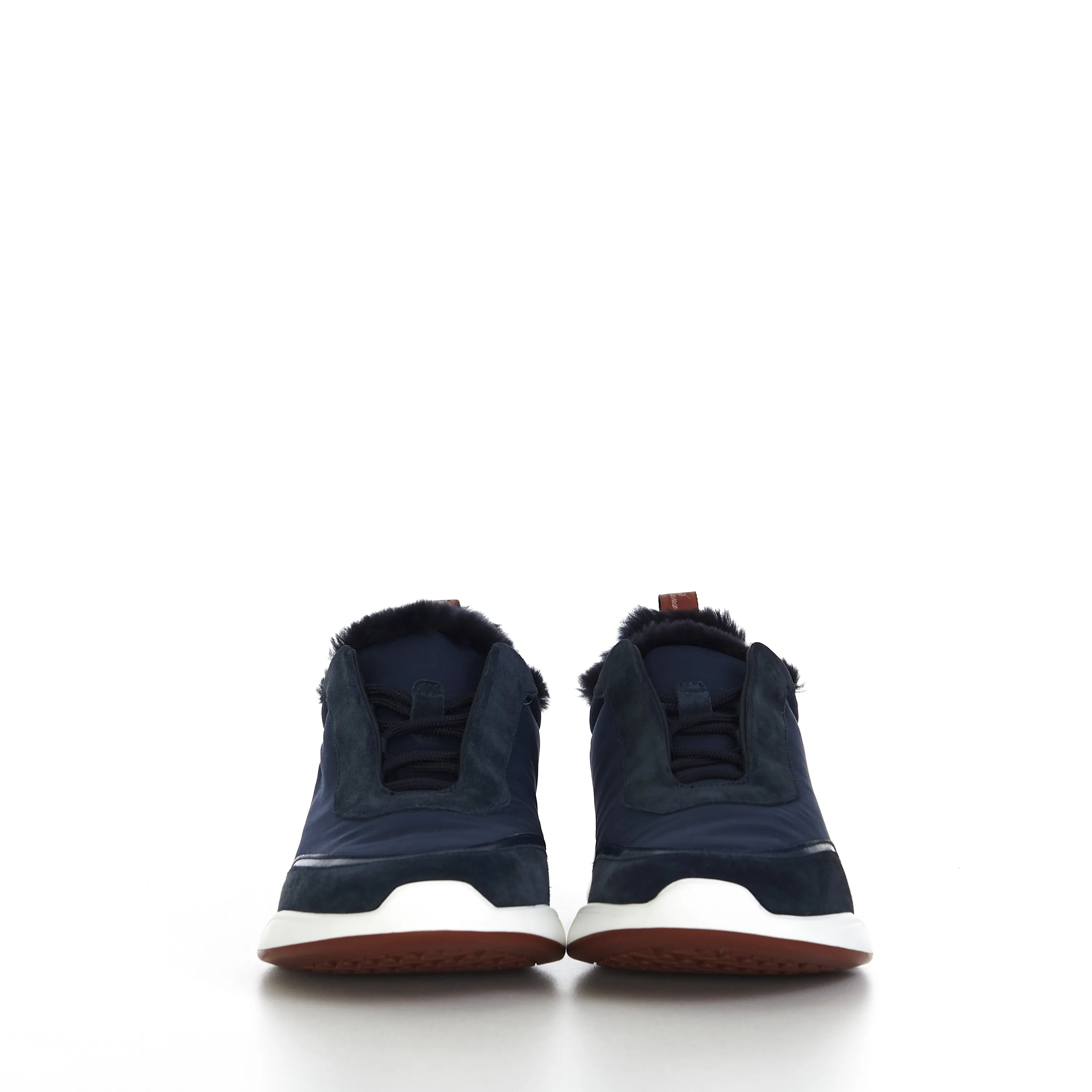 Modular Walk Sneaker In Navy Blue Technical Fabric & Fur Lining