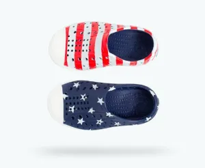 Native Jefferson Print Shoes - Americana: Regatta Blue / Stars & Stripes