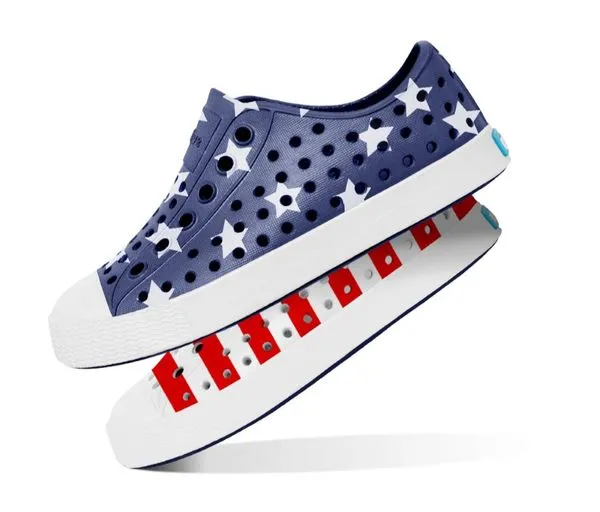 Native Jefferson Print Shoes - Americana: Regatta Blue / Stars & Stripes