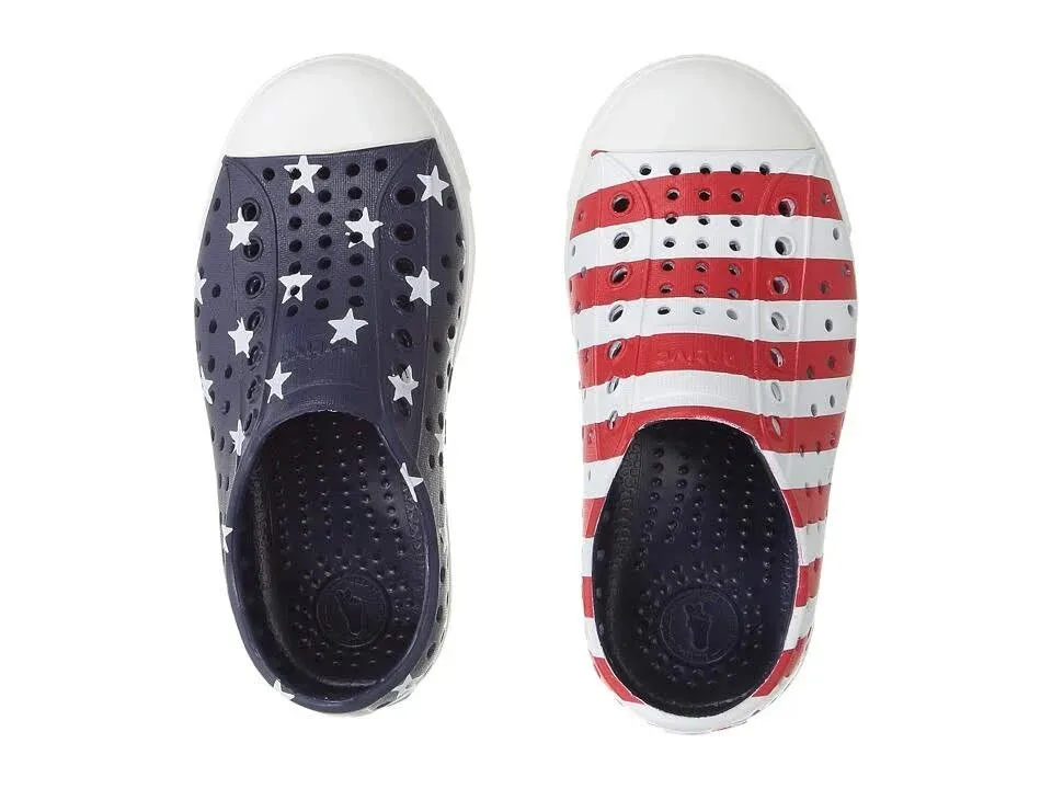 Native Jefferson Print Shoes - Americana: Regatta Blue / Stars & Stripes