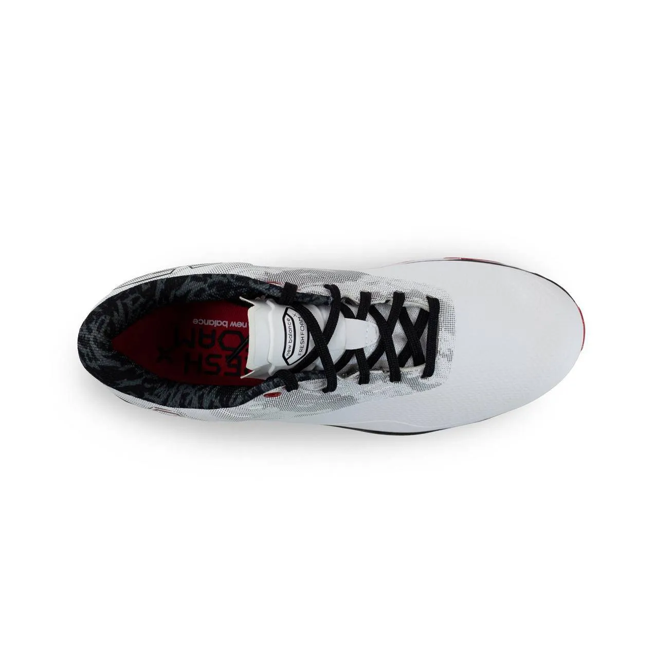 New Balance Mens Fresh Foam X Defender SL Golf Shoe - WHITE / RED / BLACK