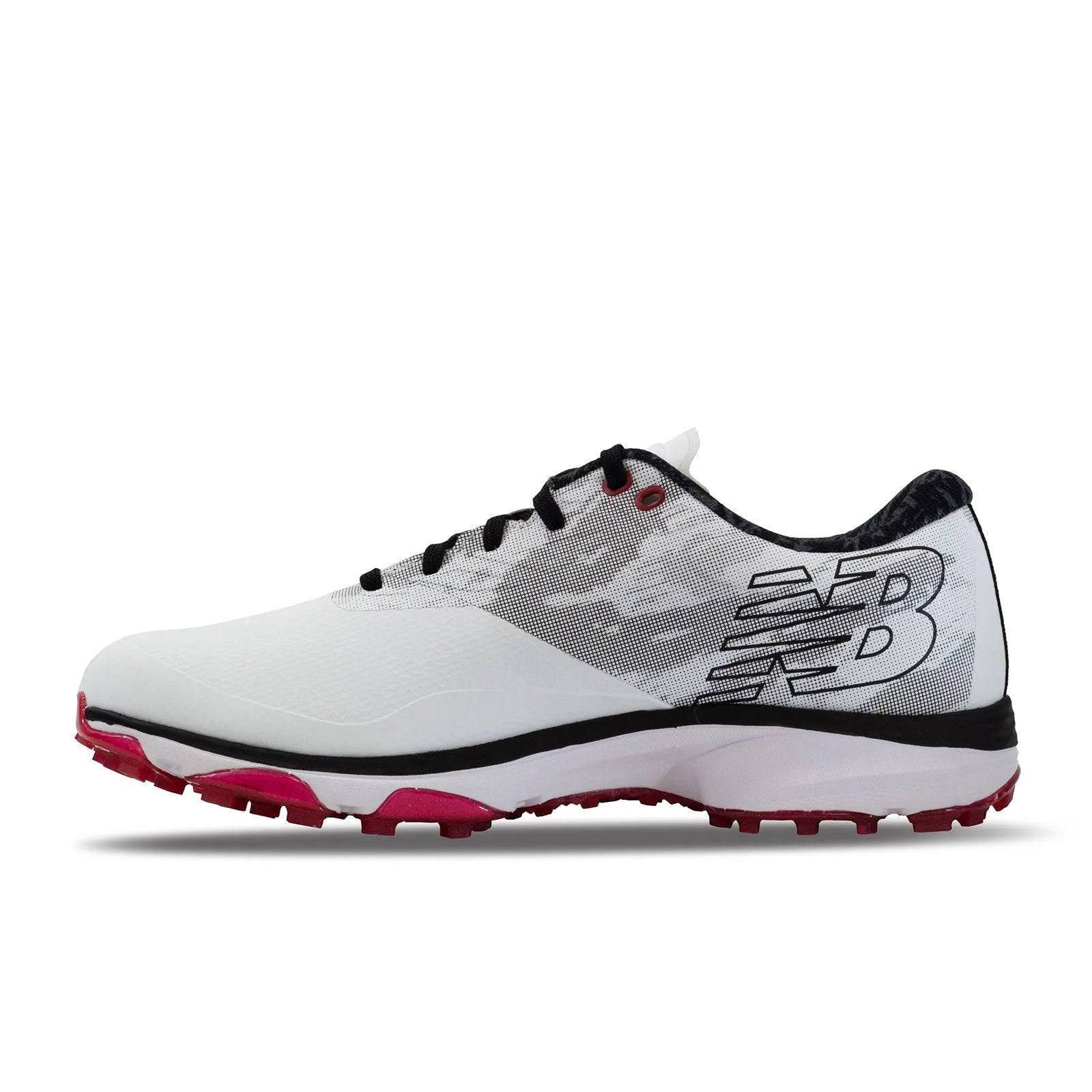 New Balance Mens Fresh Foam X Defender SL Golf Shoe - WHITE / RED / BLACK