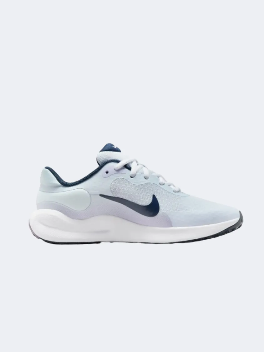 Nike Revolution 7 Gs Boys Running Shoes Grey/Navy/Lilac