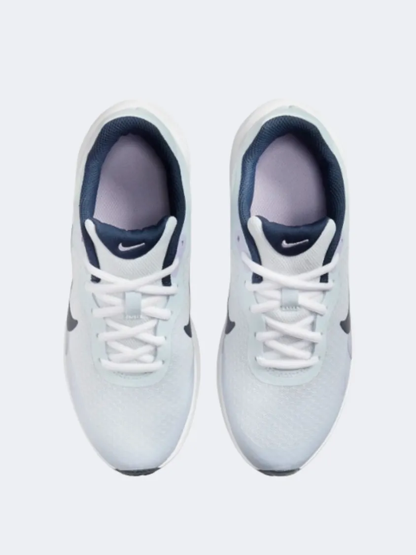 Nike Revolution 7 Gs Boys Running Shoes Grey/Navy/Lilac