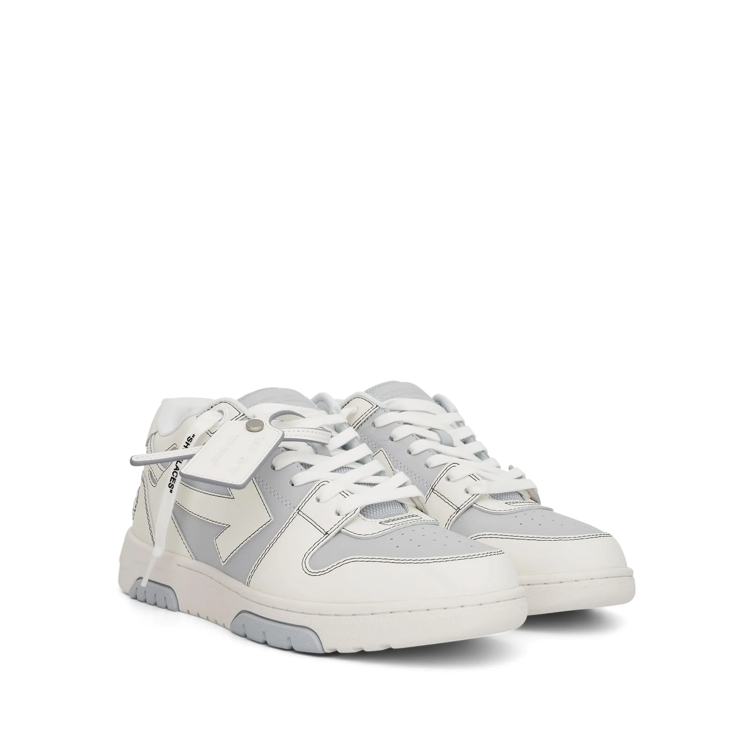 Out of Office Calf Leather Sneaker in Light Blue/White