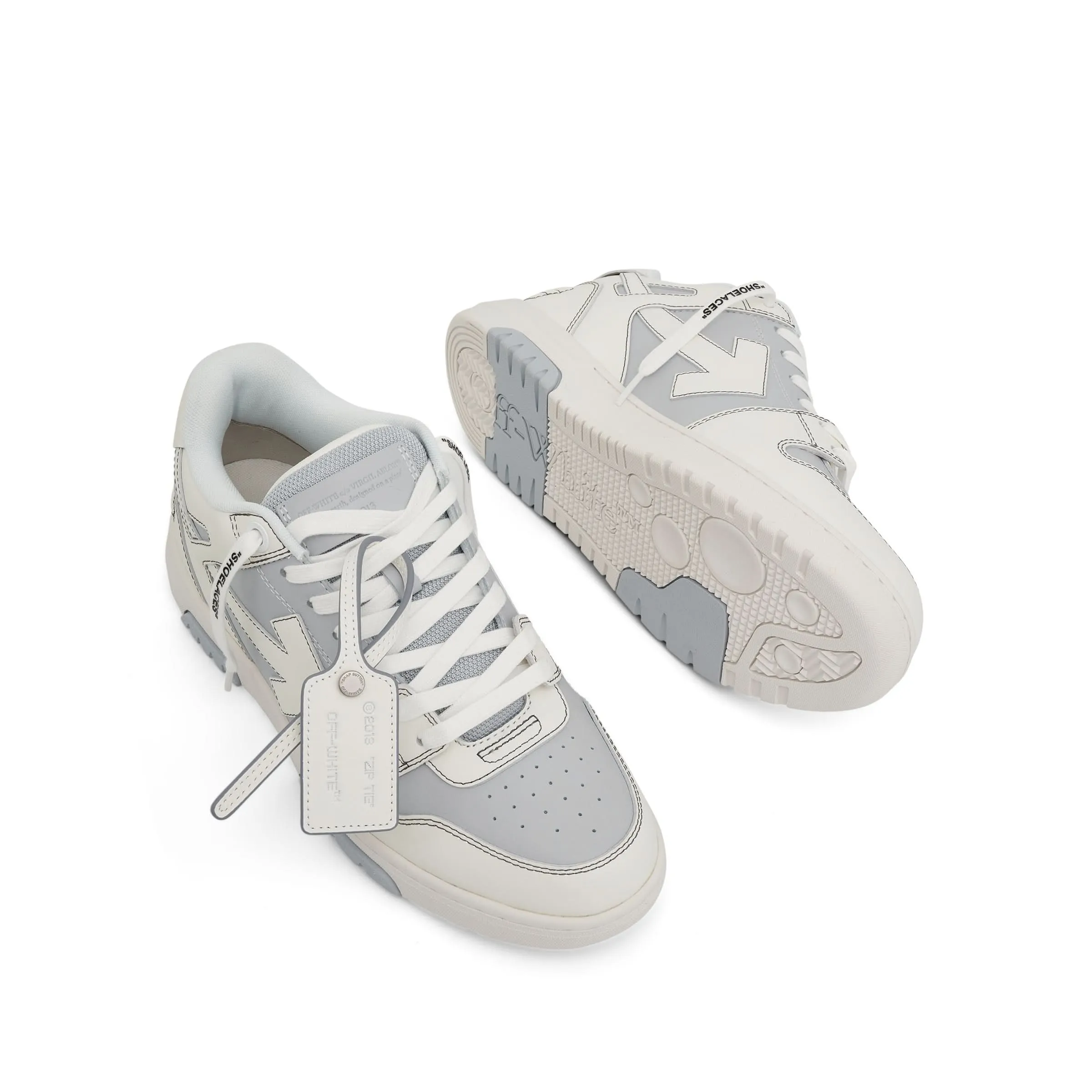 Out of Office Calf Leather Sneaker in Light Blue/White