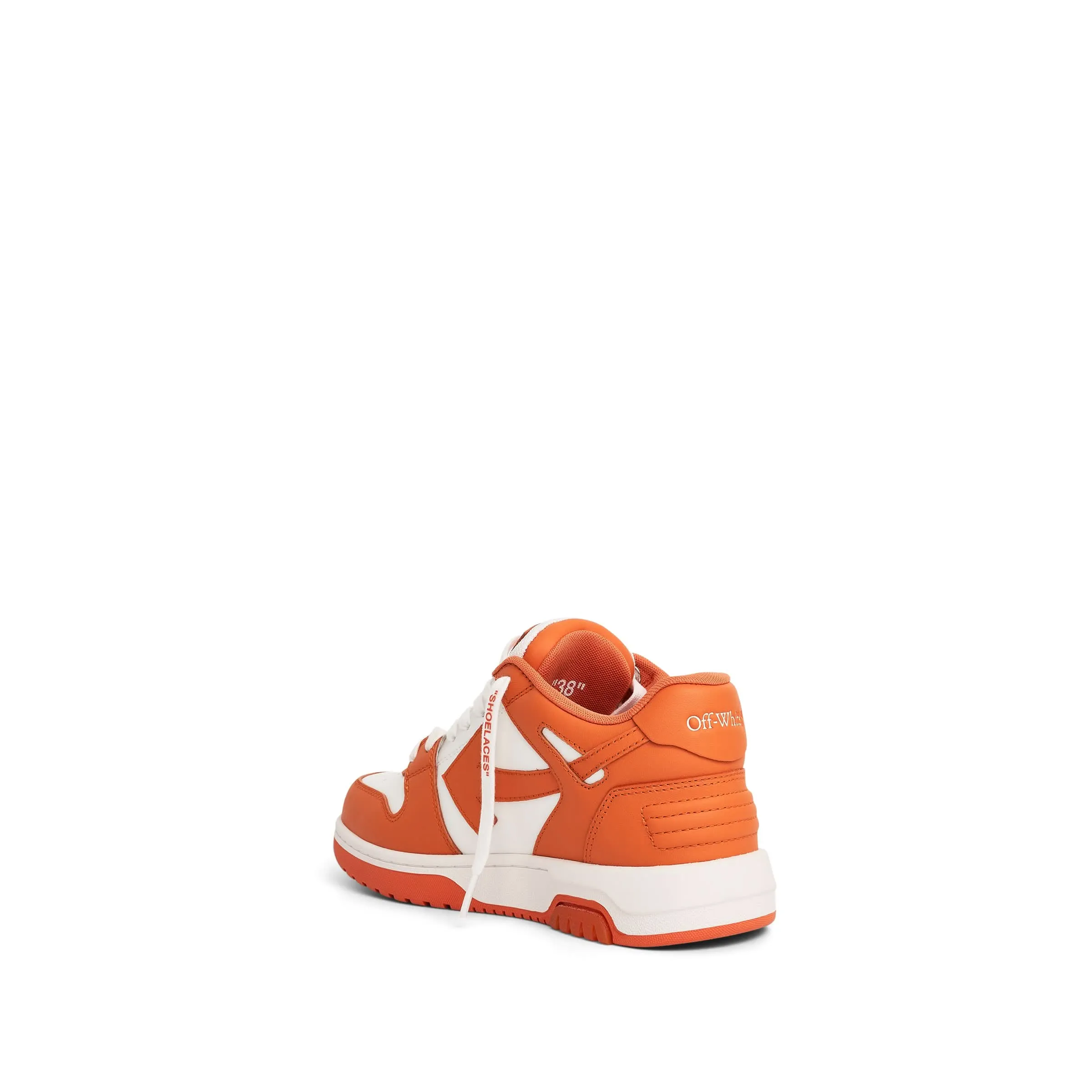 Out of Office Calf Leather Sneaker in White/Orange