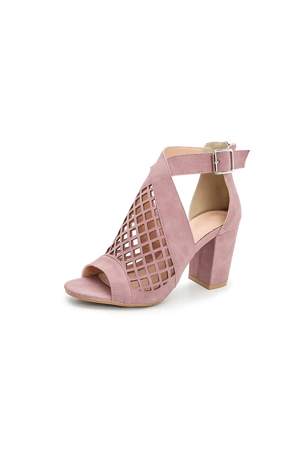 Outdoor Peep Toe Chunky Heel Fashion Shoes With Hollow-out