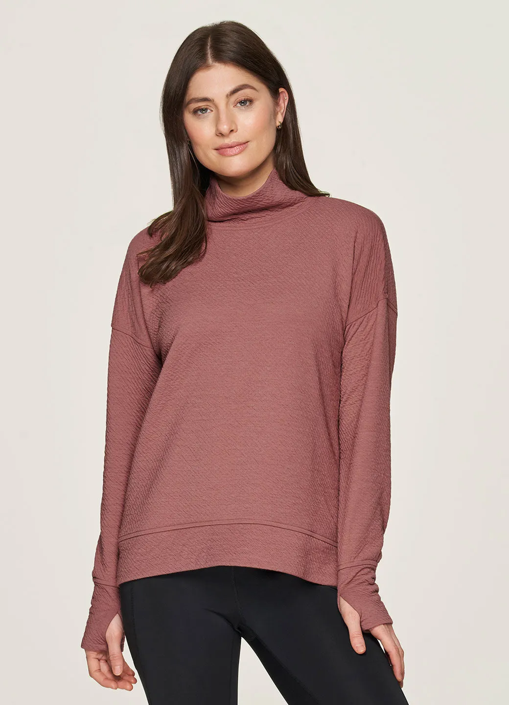 Overlook Jacquard Mock Neck Sweatshirt