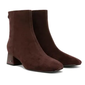 Paige Ankle Bootie - Dark Brown Suede