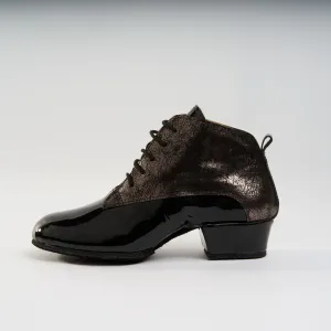 Patent Black with Reflective Accents - Handmade Tango Trainers - Tita 9607