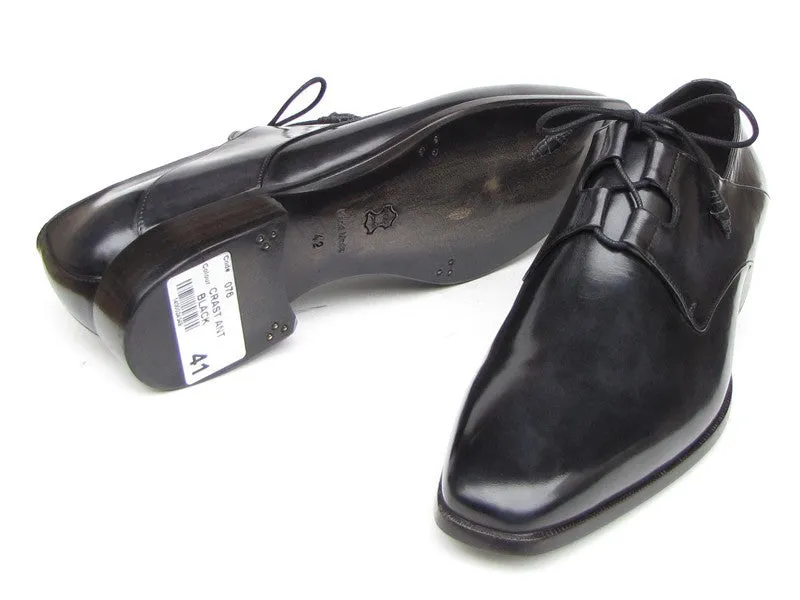 Paul Parkman Ghillie Lacing Plain Toe Black Shoes