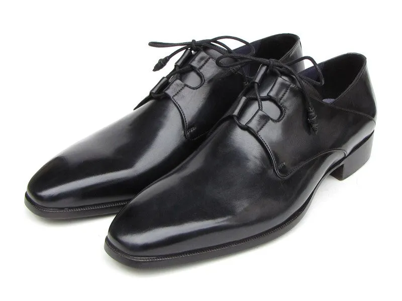 Paul Parkman Ghillie Lacing Plain Toe Black Shoes