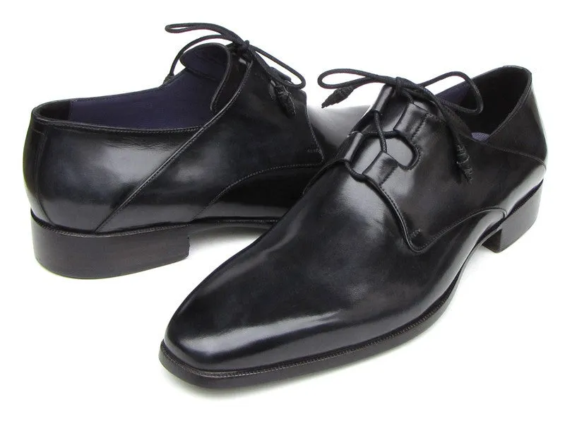 Paul Parkman Ghillie Lacing Plain Toe Black Shoes