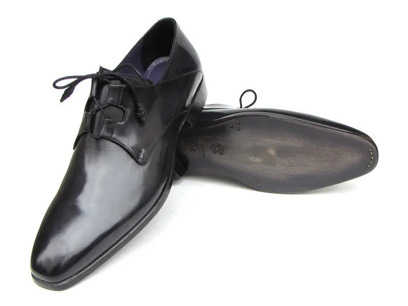 Paul Parkman Ghillie Lacing Plain Toe Black Shoes