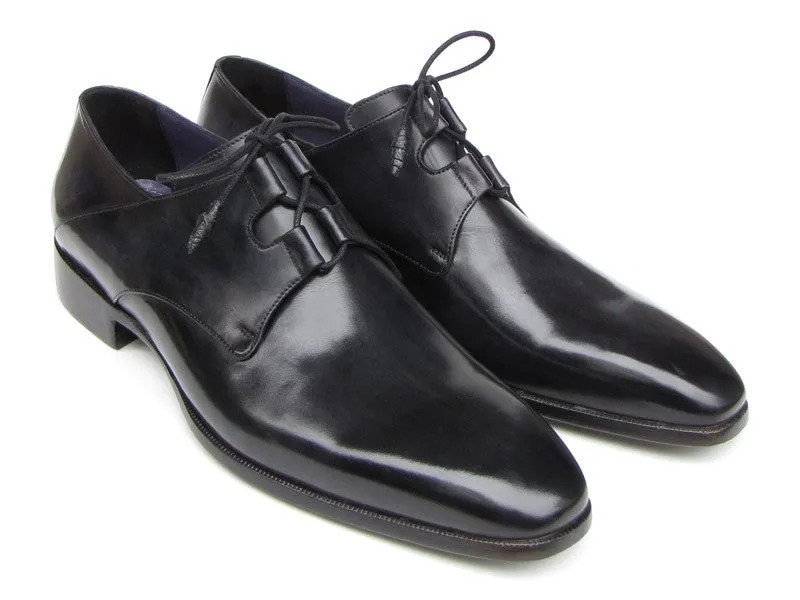 Paul Parkman Ghillie Lacing Plain Toe Black Shoes