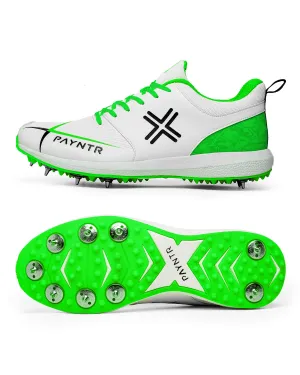 Payntr V Cricket Shoes - Steel Spikes - Green