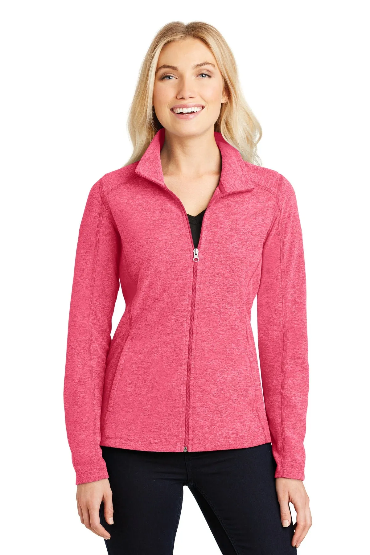 Port Authority® Ladies Heather Microfleece Full-Zip Jacket. L235