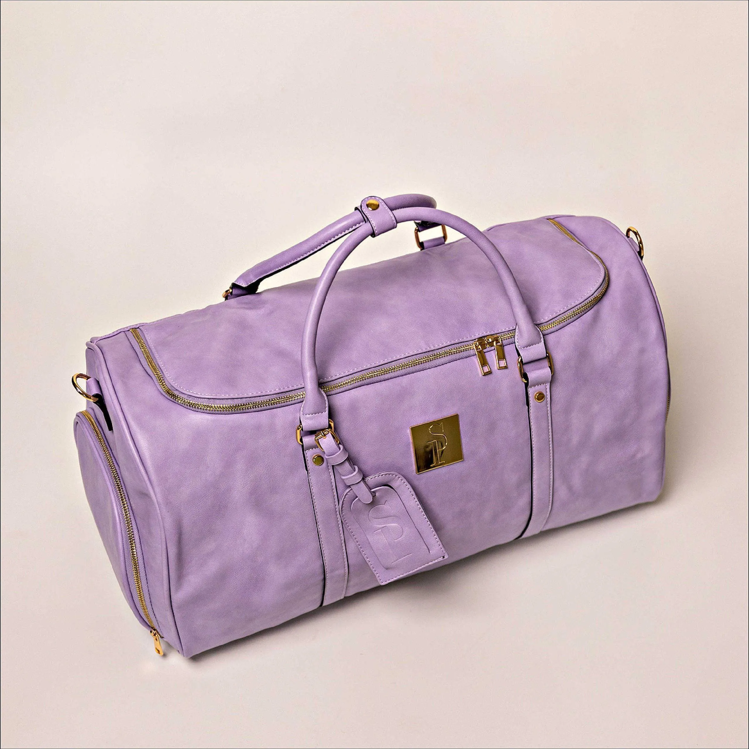 Purple Luciano Leather Duffle Bag (New Weekender Design)