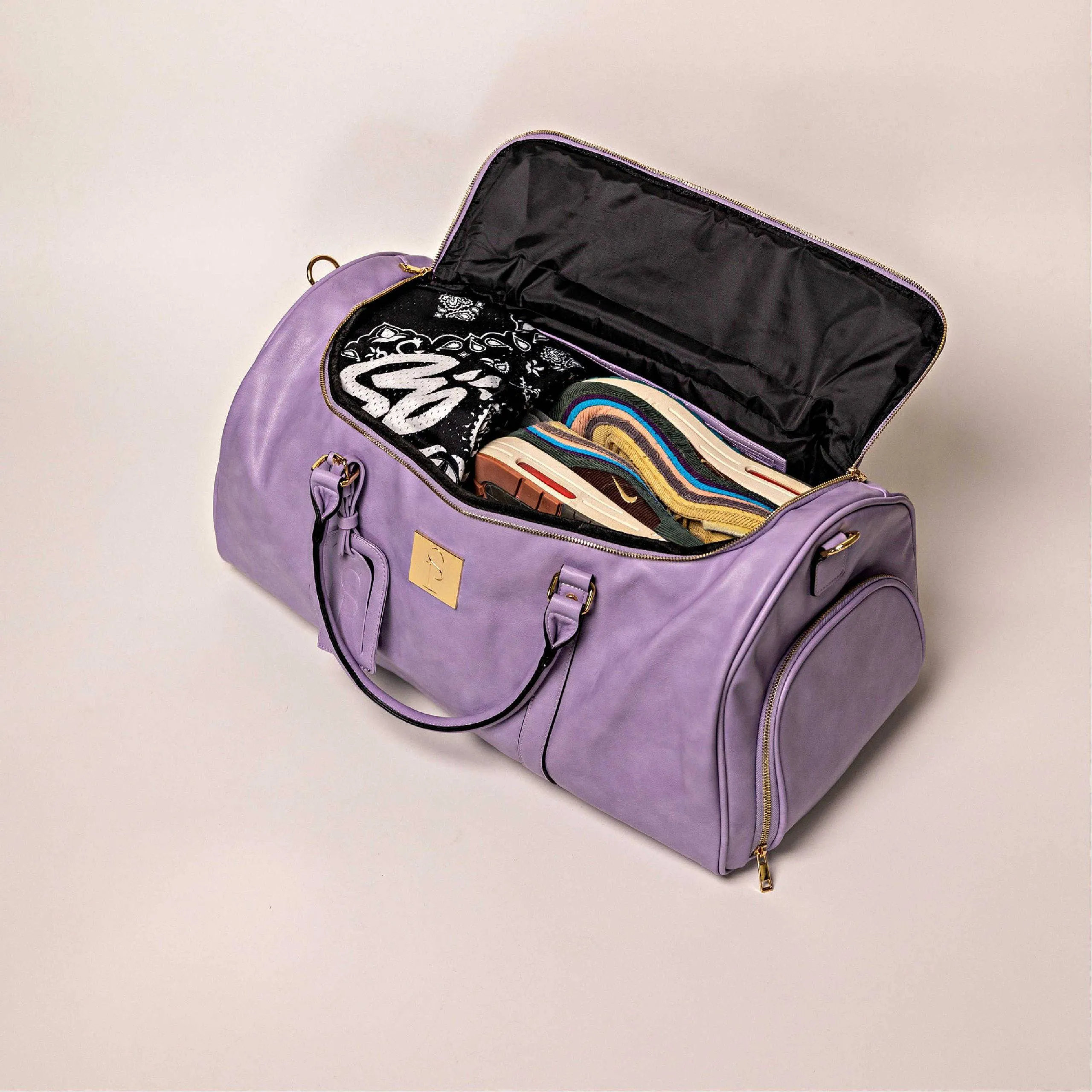 Purple Luciano Leather Duffle Bag (New Weekender Design)