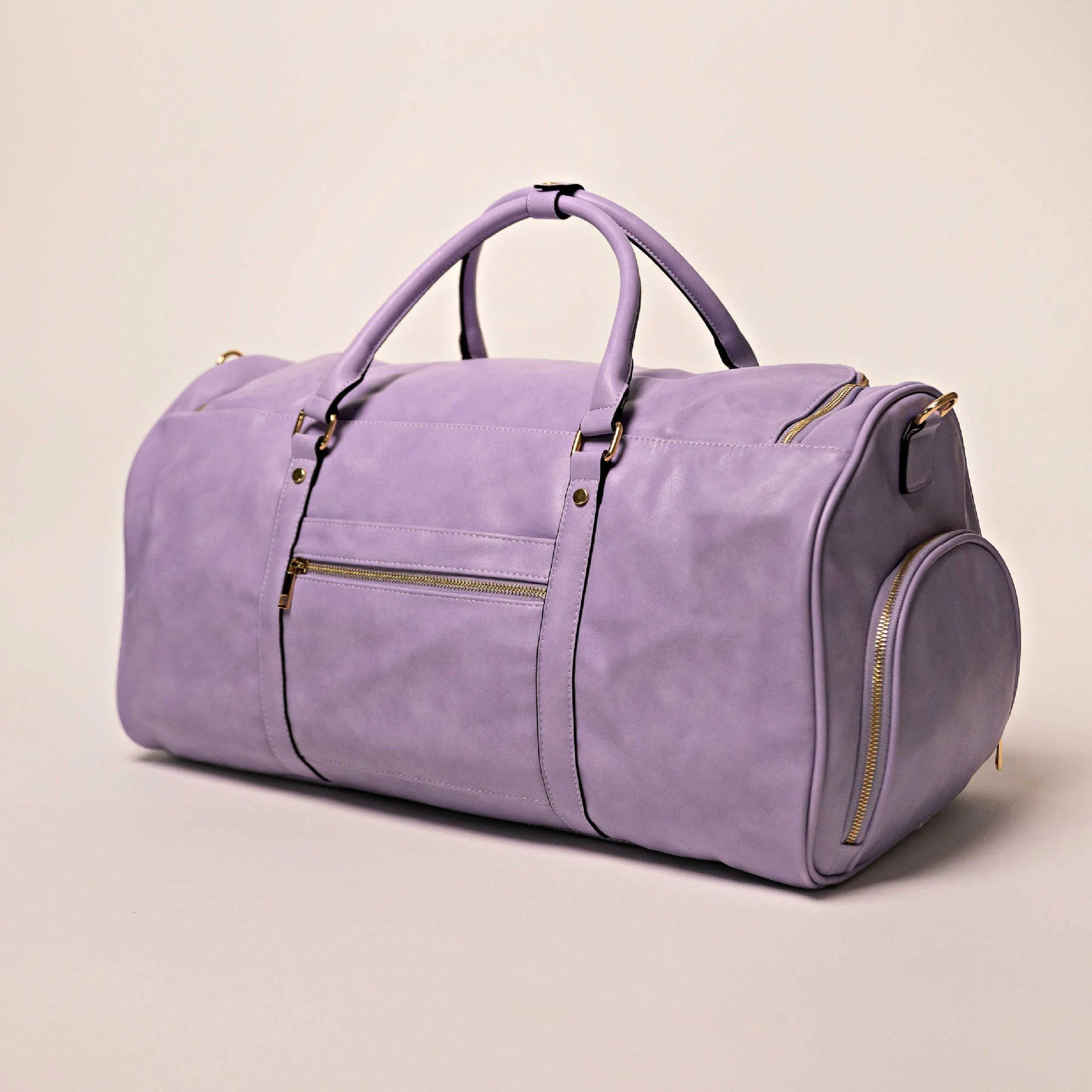 Purple Luciano Leather Duffle Bag (New Weekender Design)