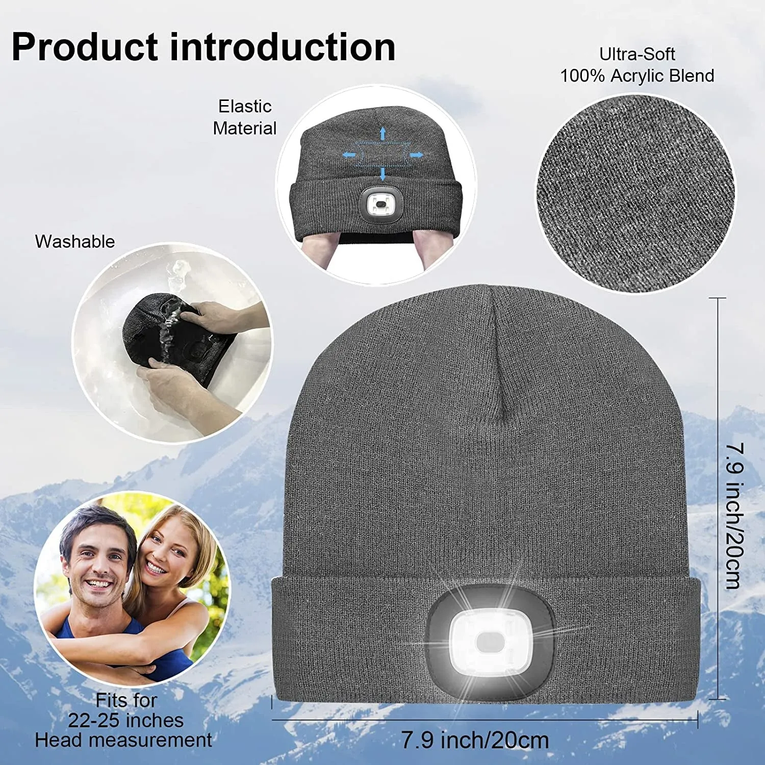 "Illuminate Your Outdoor Adventures with our LED Lighted Beanie - The Ultimate Tech Gift for Men, Dad, or Father!"