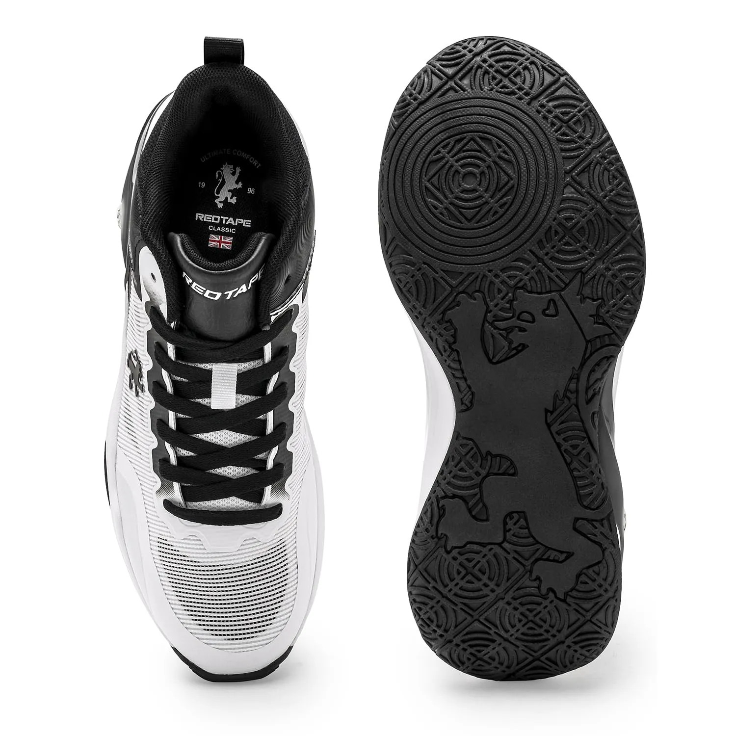 Red Tape Casual Sneaker Shoes for Men | Soft Cushioned Insole, Slip-Resistance, Dynamic Feet Support, Arch Support & Shock Absorption Black White