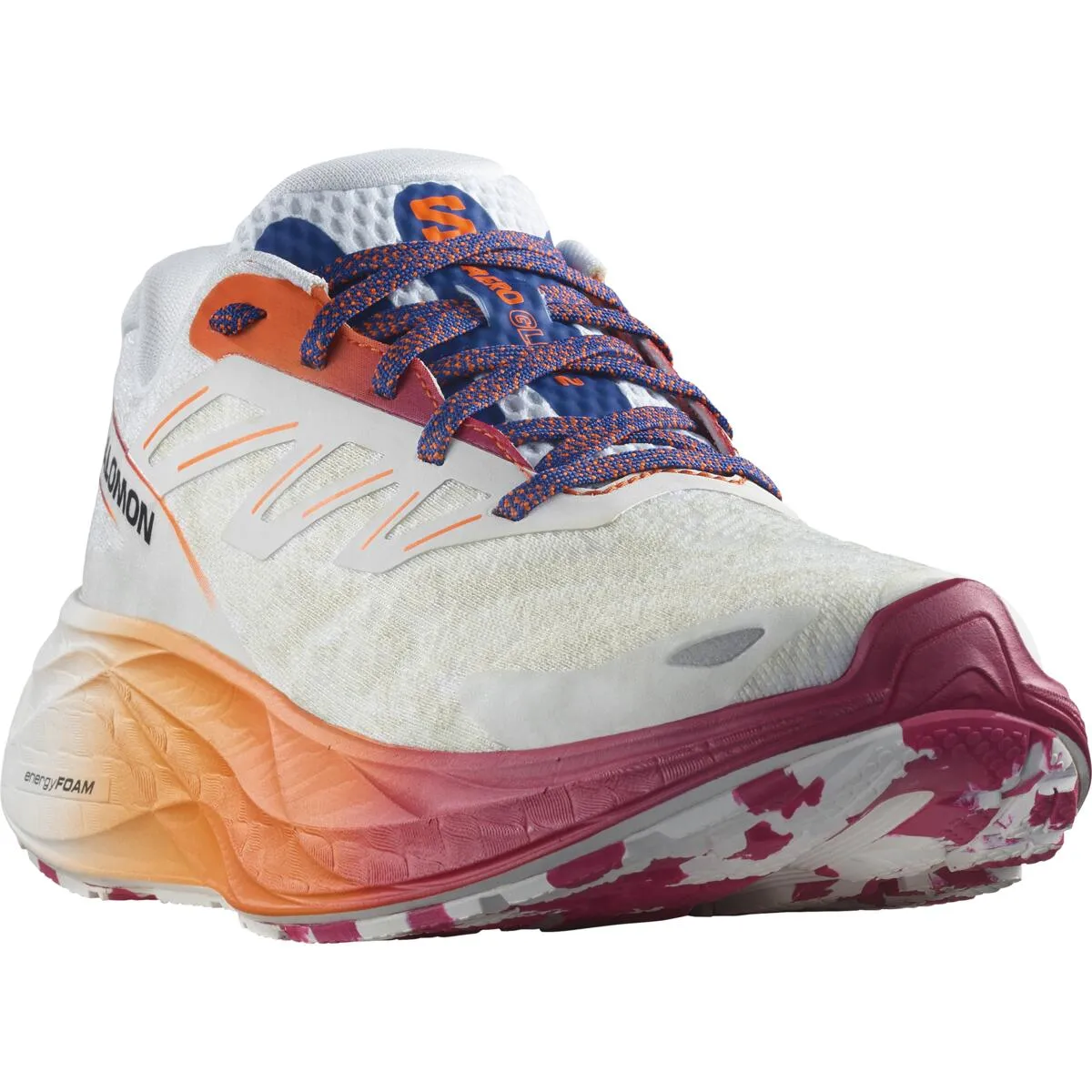 Salomon Women's Aero Glide 2 Running Shoes White / Dragon Fire / Vivacious