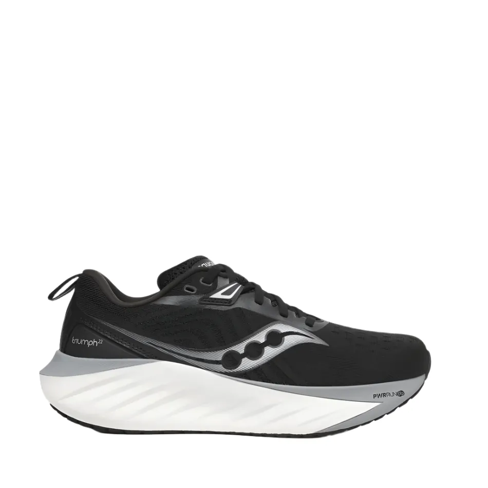 Saucony Men's Triumph 22 Running Shoes in Black/White