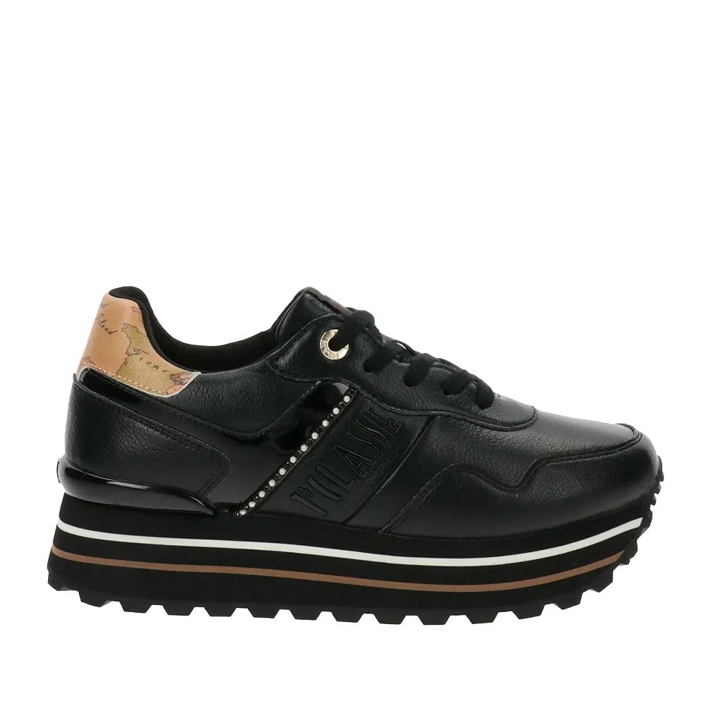 Scarpe Donna 1A Classe Alviero Martini Sneakers Running Nero e Geo Classic 1695