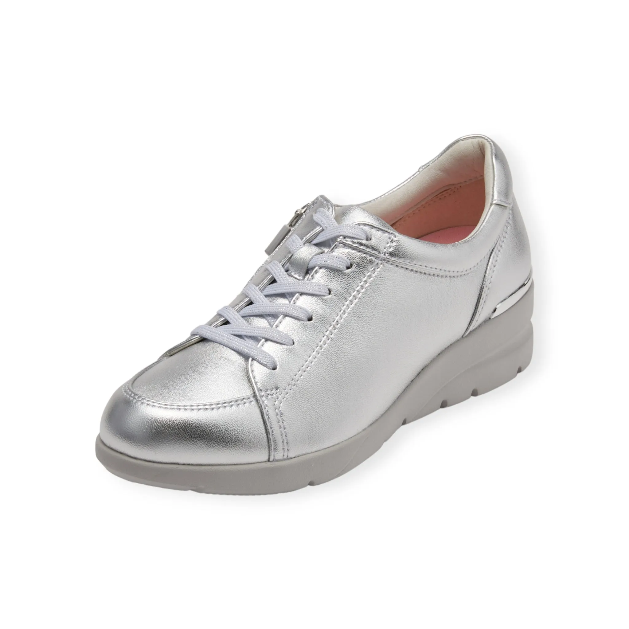 Sheepskin lace-up sneakers with zipper #FJ033