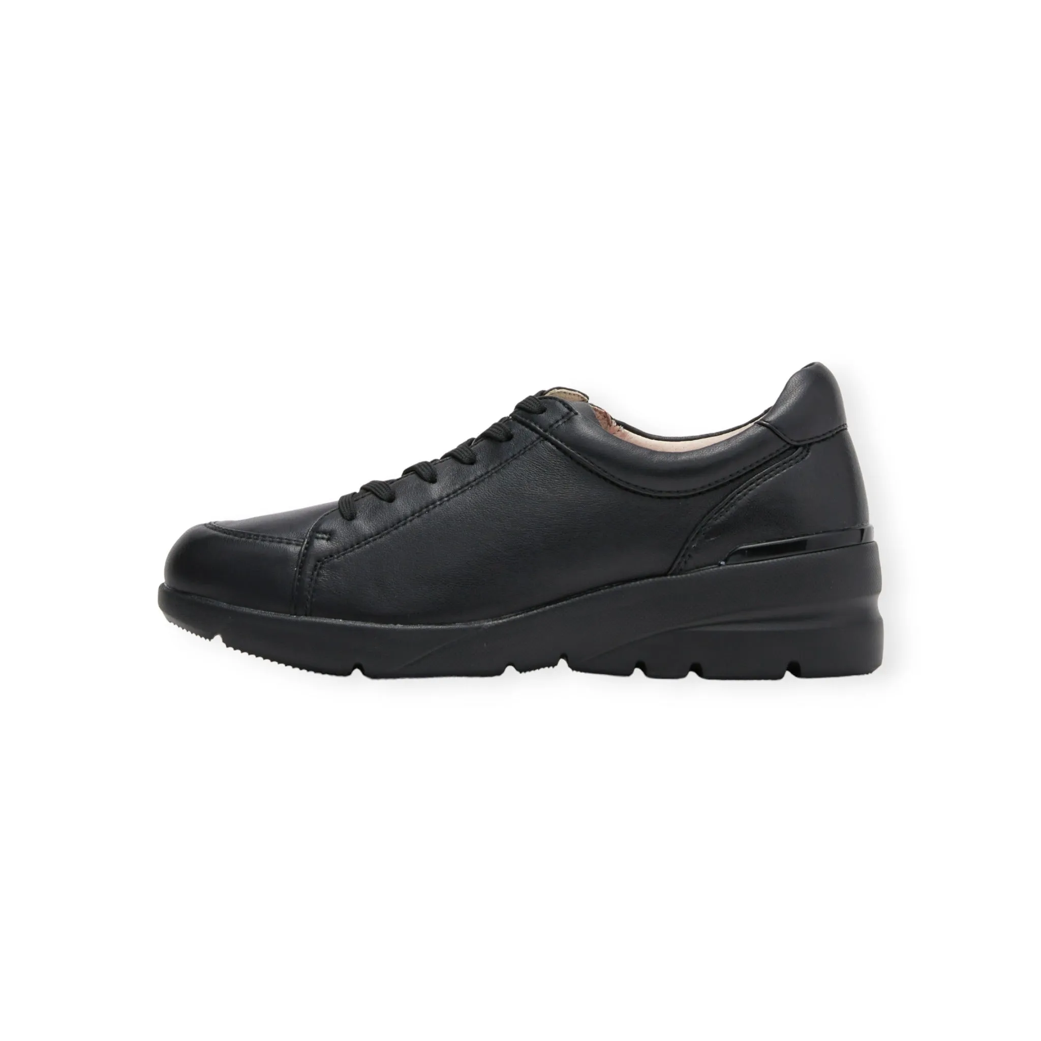 Sheepskin lace-up sneakers with zipper #FJ033