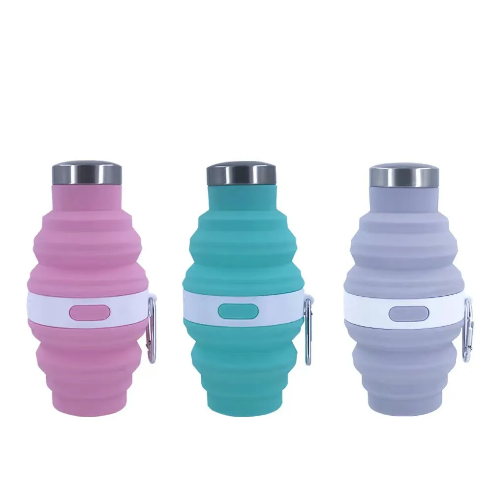 Silicone Folding Water Bottle 475ml Outdoor Sports Telescopic Portable Water Bottle New Gift Travel Cup