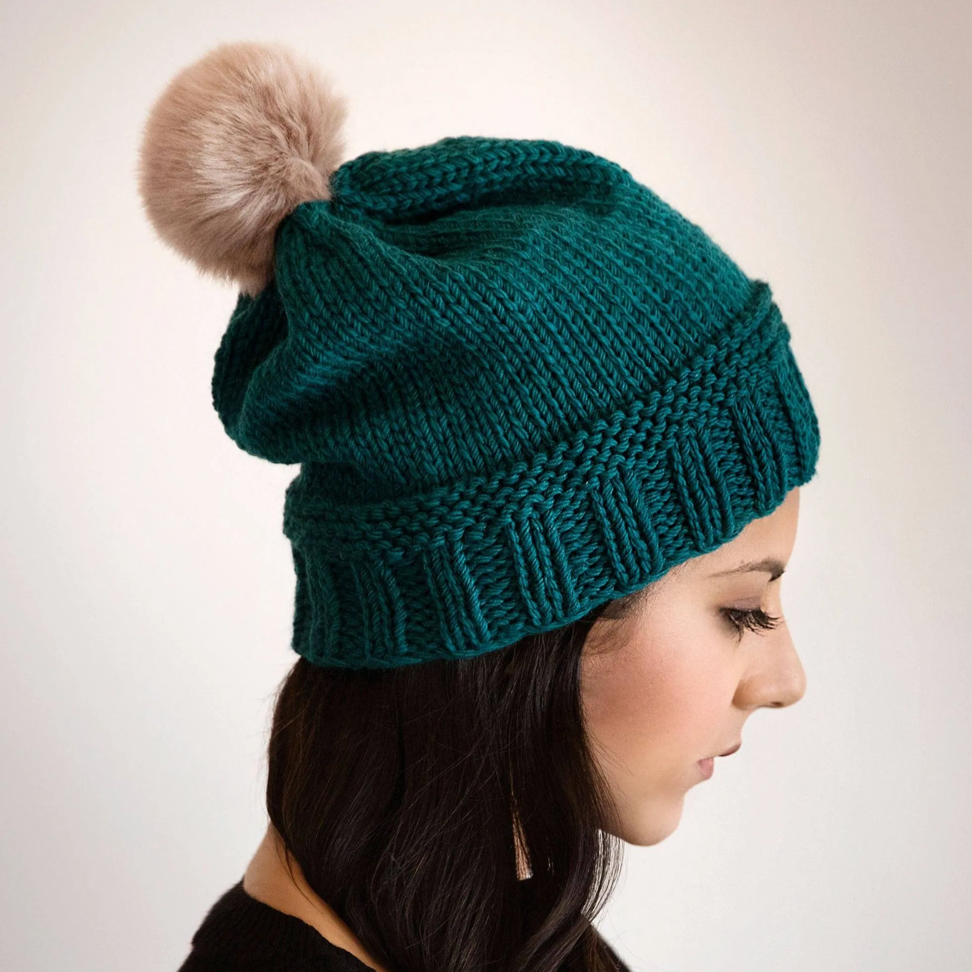 Simple Slouchy Winter Beanie Knitting Pattern