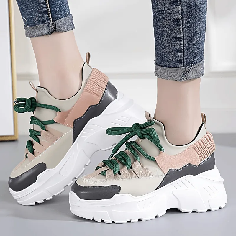 Sports Women's Running Shoes / Female Height Platform Sneakers