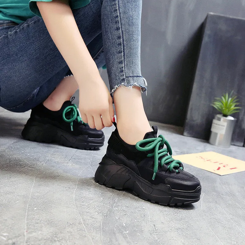 Sports Women's Running Shoes / Female Height Platform Sneakers