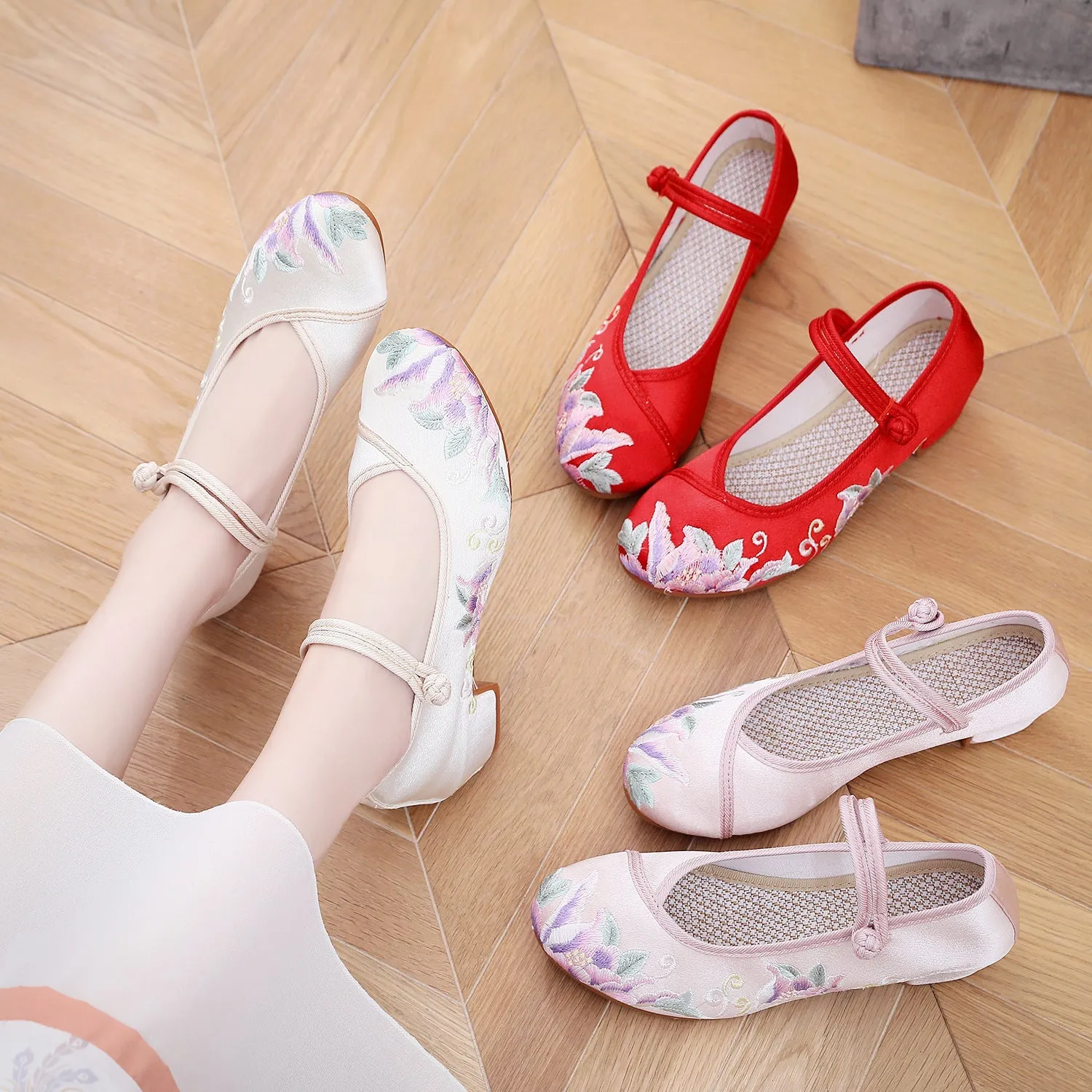 Square With Cheongsam For Han Chinese Clothing Heels