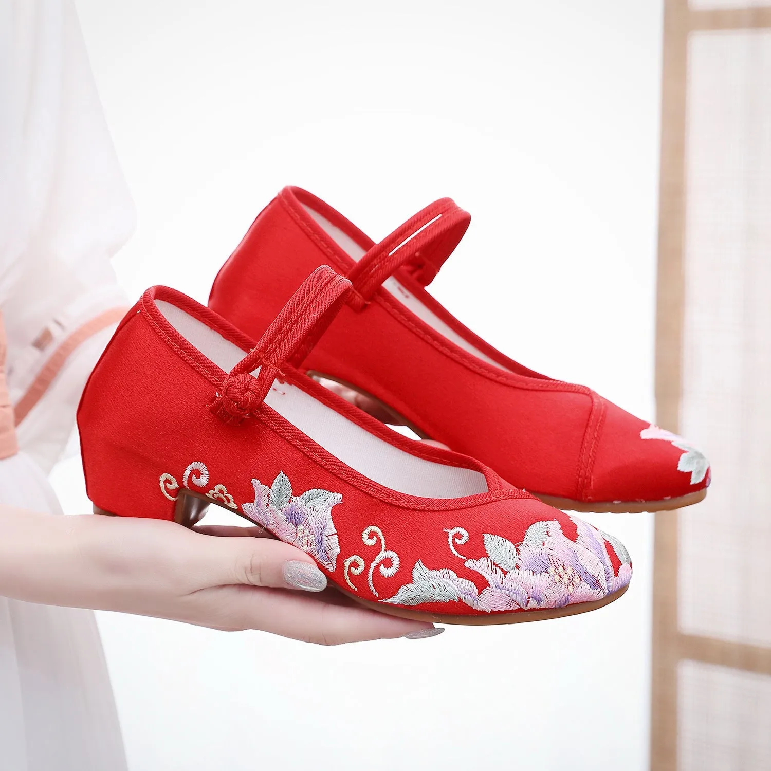 Square With Cheongsam For Han Chinese Clothing Heels