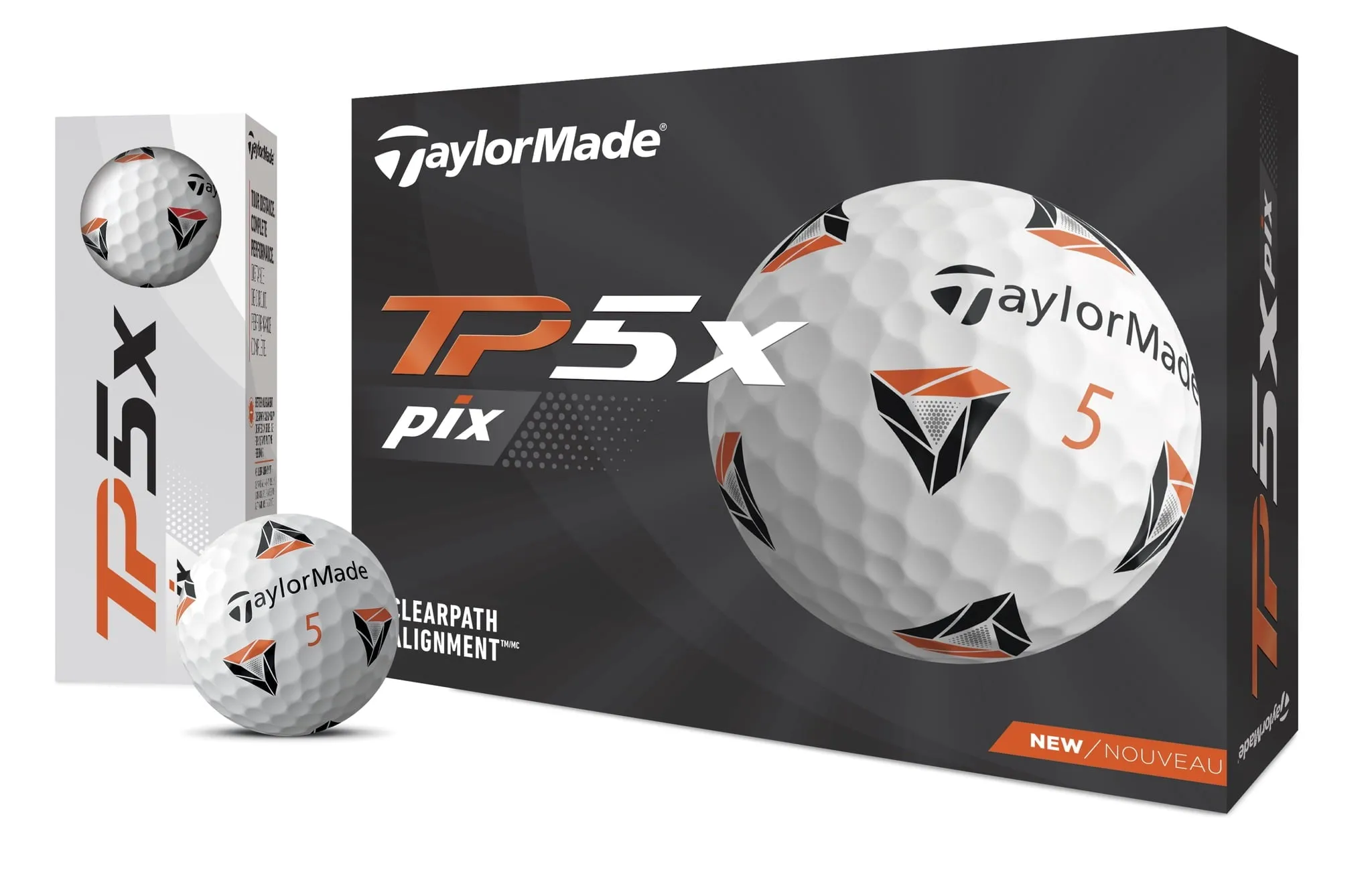 TaylorMade 2021 TP5x Pix Golf Balls White