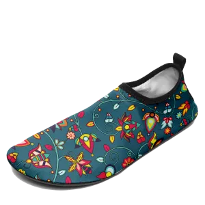 Thorny Path Teal Kid's Sockamoccs Slip On Shoes