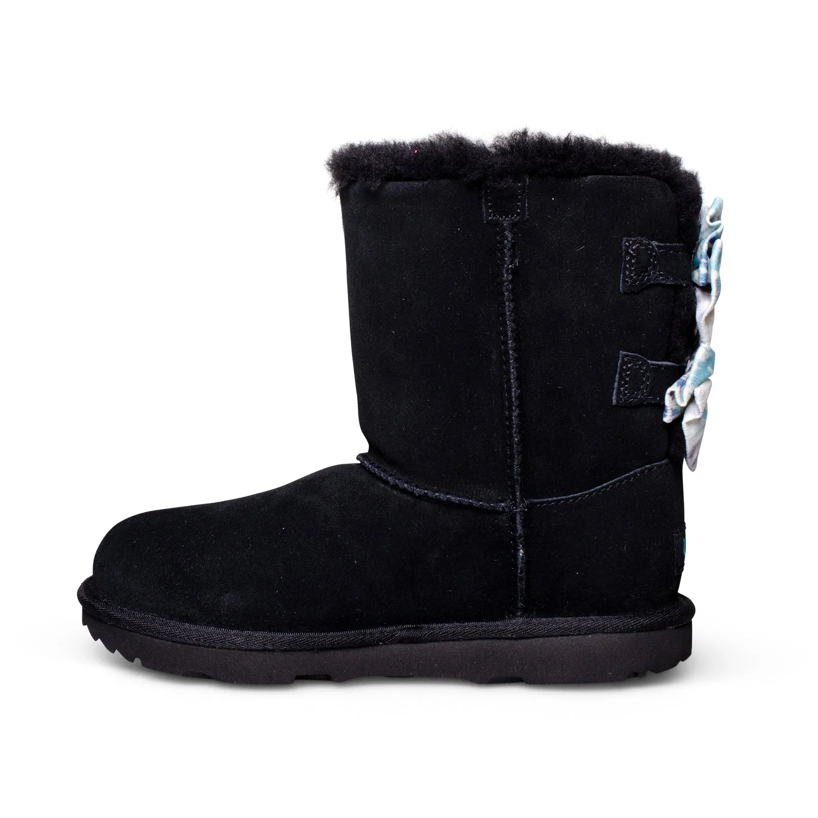 UGG Bailey Bow II Tie Dye Black Boots - Youth