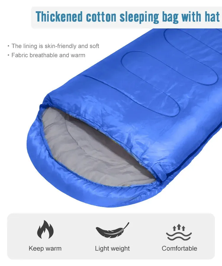 Ultra-Light Camping Sleeping Bag: 4-Season Warmth (Waterproof & Cotton)