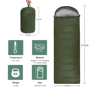 Ultra-Light Camping Sleeping Bag: 4-Season Warmth (Waterproof & Cotton)