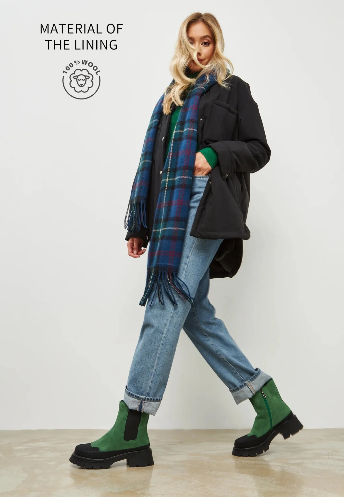 Urban Platform Ankle Boots - Green