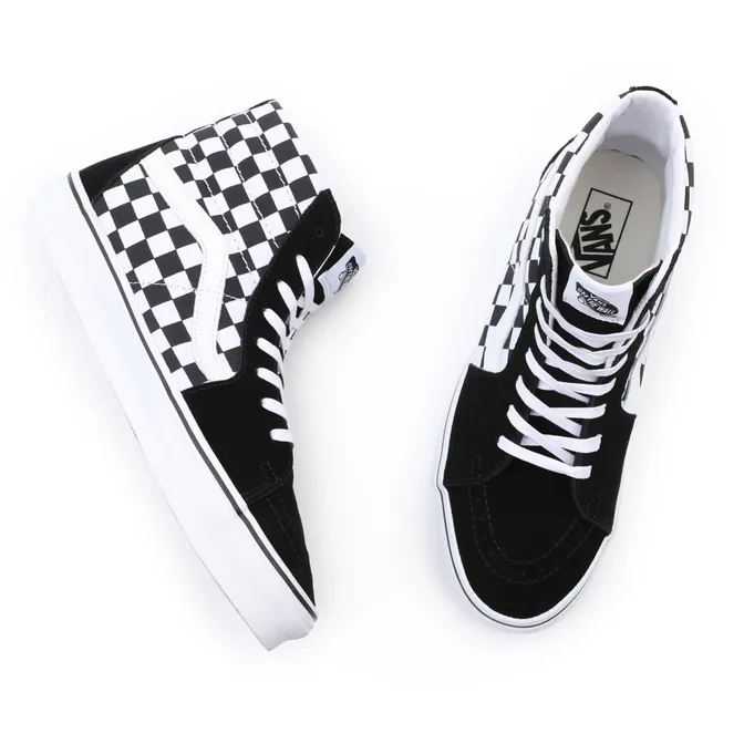 Vans scarpa sneaker alta per uomo e donna SK8-HI VN0A32QGHRK1 quadri bianco nero