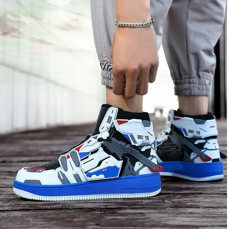 Wing Appliques Patchwork High-Top Sneakers