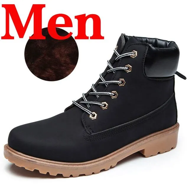 Winter Men Boots PU Outdoor Snow Ankle Boots