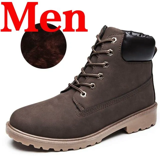 Winter Men Boots PU Outdoor Snow Ankle Boots