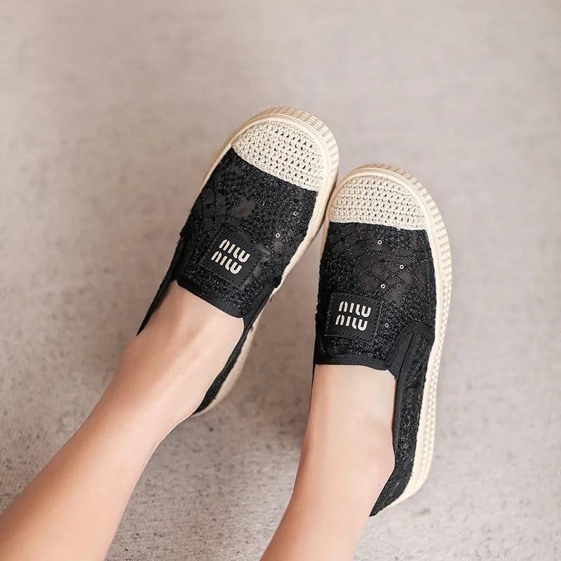 Women Minimalist Breathable Mesh Flat Casual Shoes