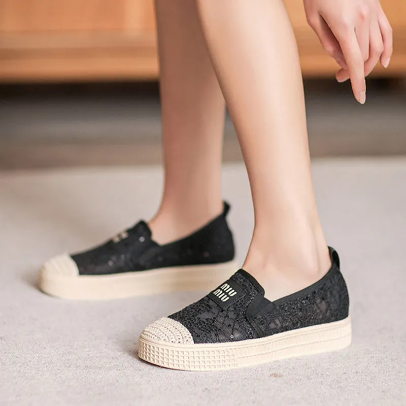 Women Minimalist Breathable Mesh Flat Casual Shoes